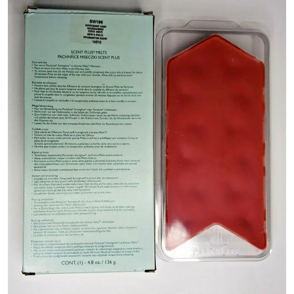 PartyLite Scent Plus 12 Melts Retired New‎ Box Peppermint Bark P7C/SW196